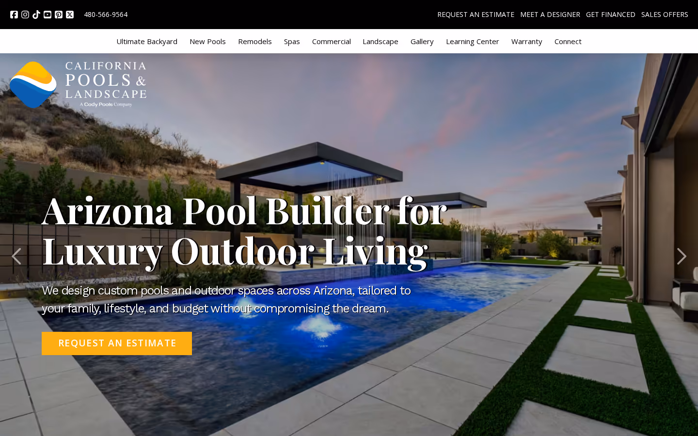 California Pools & Landscape website